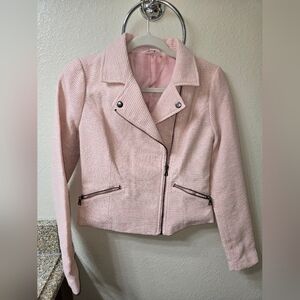 Pink Tweed Moto Jacket Size Small